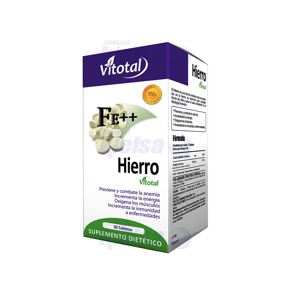 VITOTAL HIERRO 250MG TAB X30