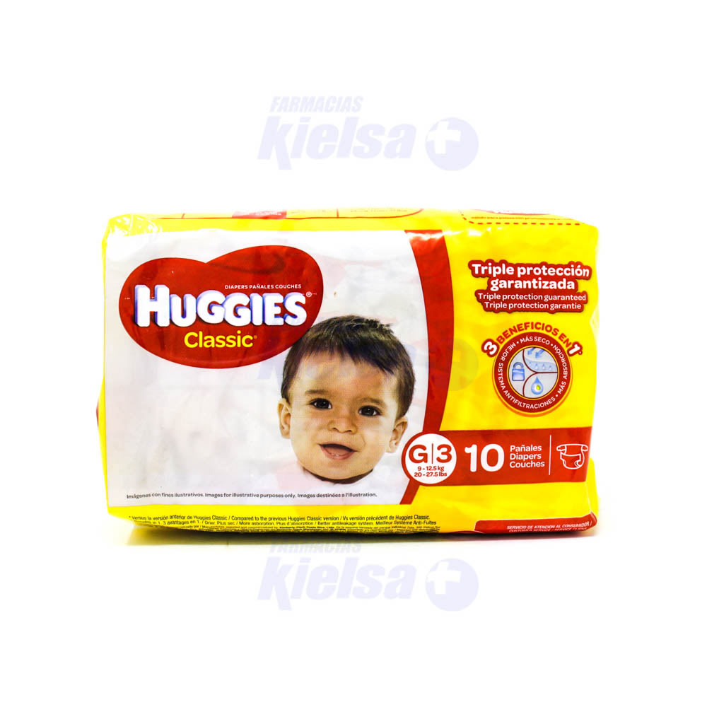 HUGGIES PAÑAL CLASSIC G X10