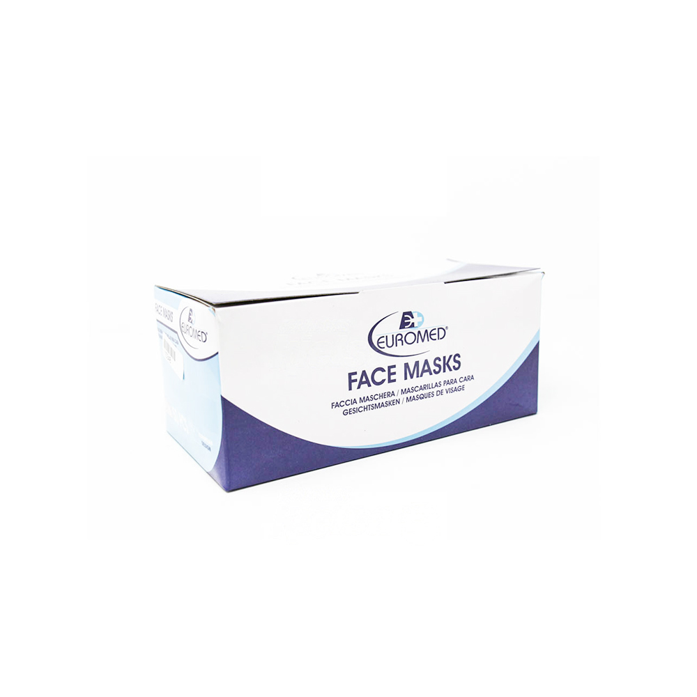 EUROMED MASCARILLA QUIRURGICA AZUL UND X50