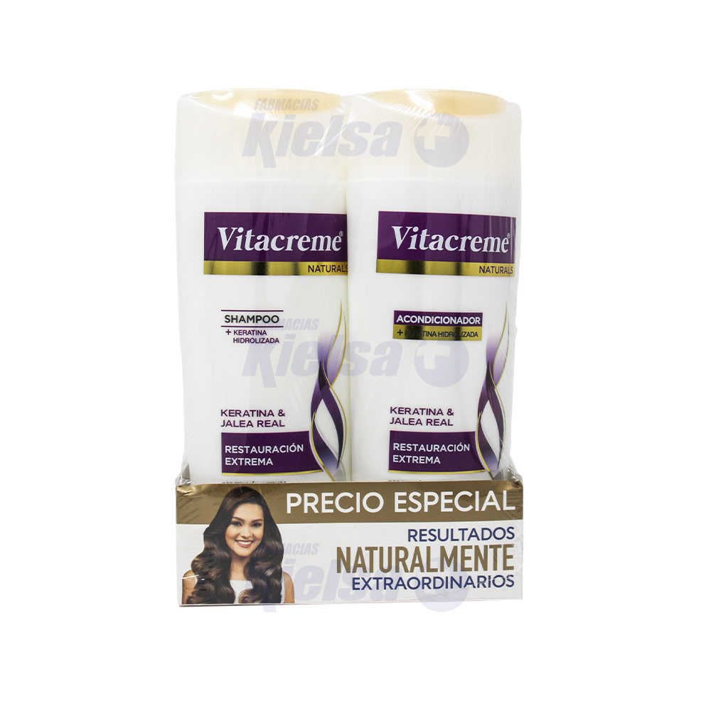 VITACREME SHAMPOO+ACONDICIONADOR RESTAURACION 400ML 2PACK