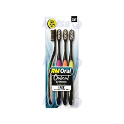 RM ORAL CHARCOAL CEPILLO DENTAL SOFT 360 WHITENING 4 PACK