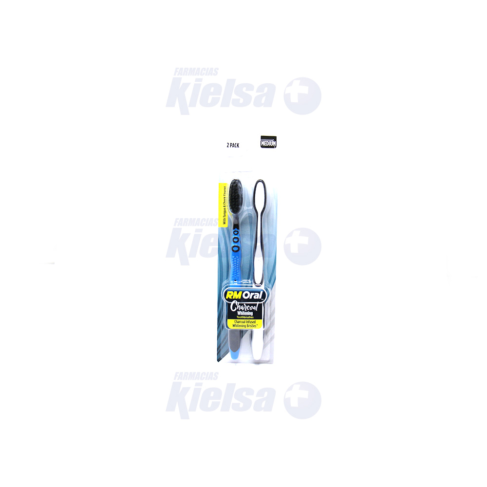RM ORAL CHARCOAL CEPILLO DENTAL MEDIUM WHITENING UND X2