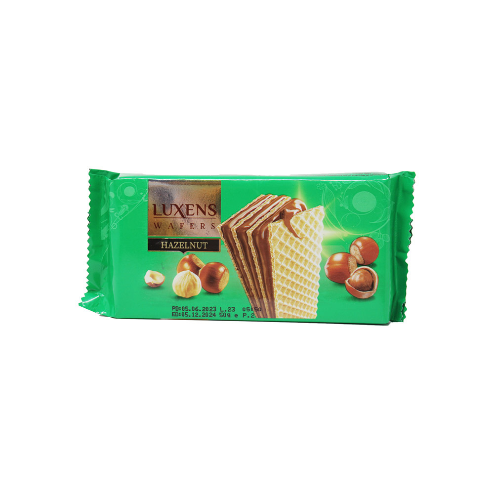 LUXENS GALL WAFERS HAZELNUT CREAM 50G UND X24