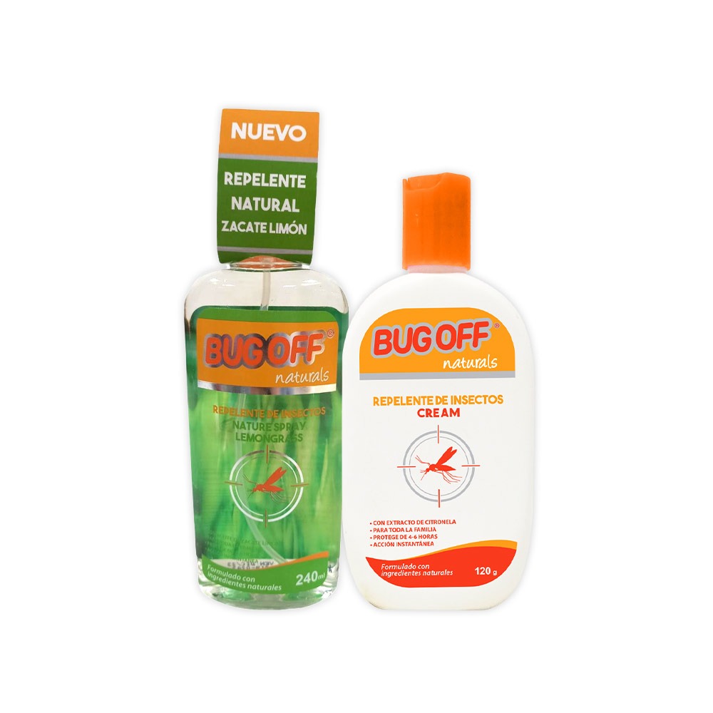 BUG OFF REPELENTE LEMONGRASS SPRAY 240ML+ BUG OFF CREM 120ML