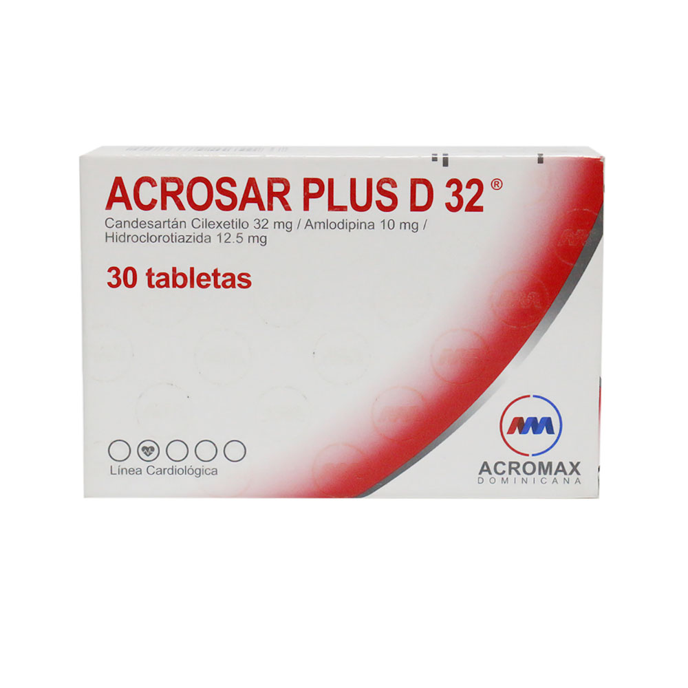 ACROSAR PLUS D 32/10/12.5MG TAB X30