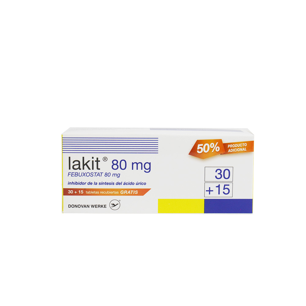 LAKIT 80MG TAB/REC X30 + 15GRATIS